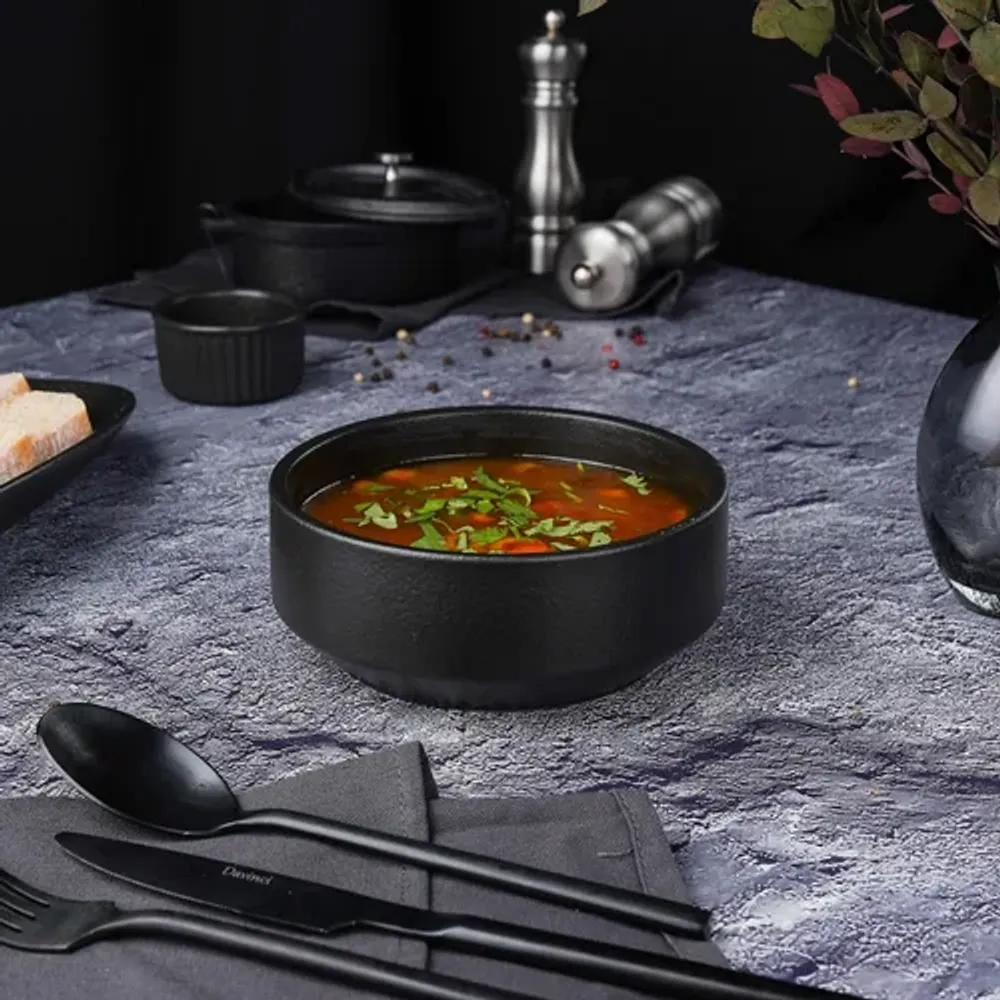Салатник 500 мл d 15 см h5,5 см Smooth Black Raw Stellar P.L. Proff Cuisine [6]