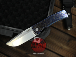 Нож CHAVES KNIVES 229 REDENCION KICKSTOP FLIPPER "Огненный" Титан