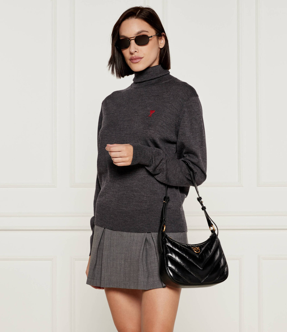 Кожаная сумка хобо HALF MOON MINI Pinko - черный(102790 A1RO)