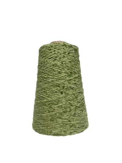 Пряжа на бобине 200г -100% натуральный шелк велюр (Италия) 100г-610м папортниково-зеленый