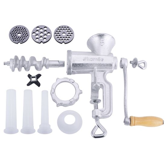 Мясорубка механическая чугунная Kamille KM-6521 с насадками