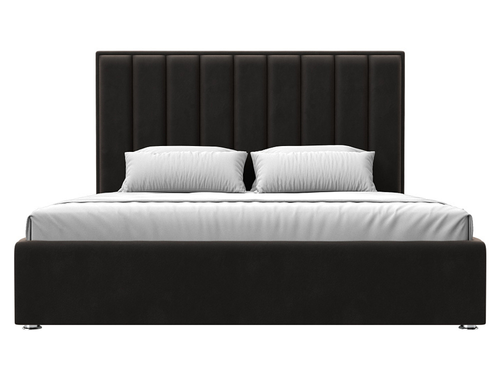 Кровать интерьерная Афродита 180, Коричневый, Велюр, 120580