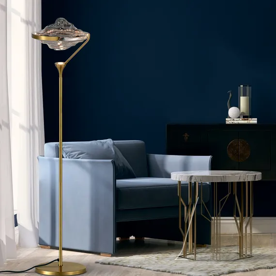 SL6115.105.01 Торшер ST-Luce Никель/Дымчато-Серый LED 1*19W 3000K AMARA