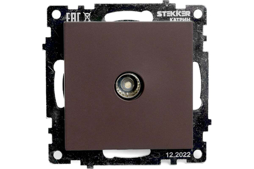 STEKKER Катрин Розетка мех. TV СУ 1 мест. 75 Ом 5-862МГц шоколад GLS00-7108-04 49024