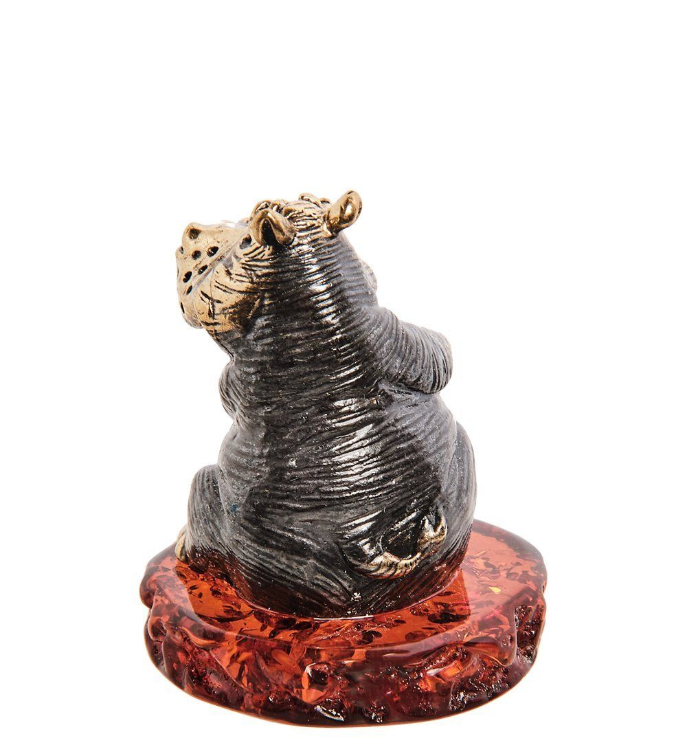 Народные промыслы AM-2816 Фигурка «Бегемотик Няша» (латунь, янтарь)