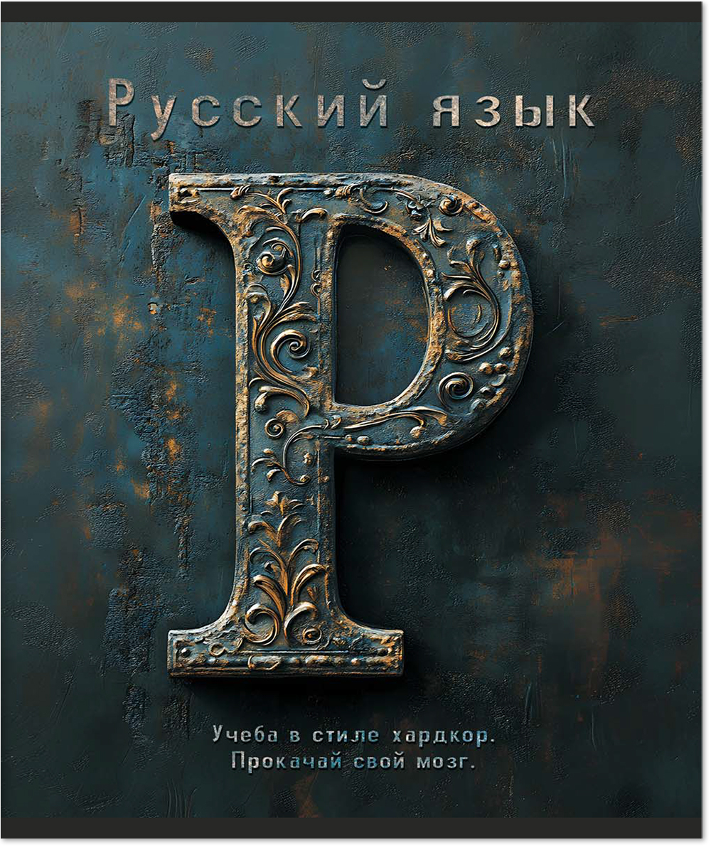 Тетрадь предметная 48 л., HARDCORE РУССКИЙ ЯЗЫК, линейка