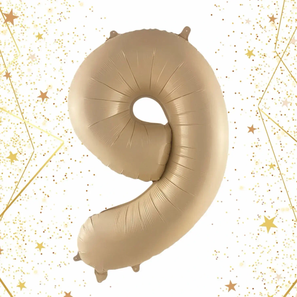 Шар фольгированный 32'/81см «Цифра «9» (шампань)