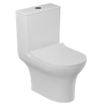 Унитаз-моноблок безободковый WAVE STAR, гор,ниж,2-кн.арм,сид.дюро,м/л,быстр,БЕЛЫЙ глянец NEW