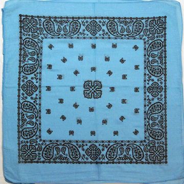 Бандана бирюзовая с черным мелким огурцом (133)