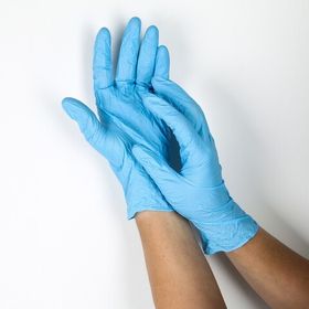 Набор перчаток хозяйственных, нитрил, 5 пар, цвет синий, размер L