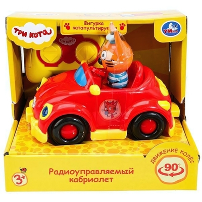 Кабриолет на РУ 18см. катапульта "Три Кота" в коробка YJG-3CATS (Умка)