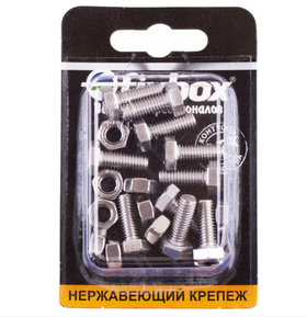Болт нерж.DIN 933 М 6x16 с гайкой DIN934 (10 шт) 560160