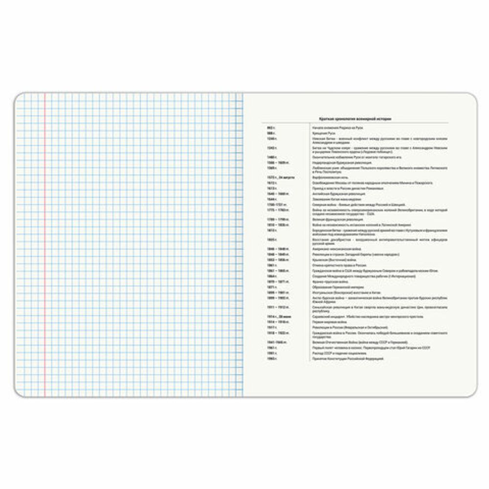 Тетрадь предметная PIGMENT 48 л., глянцевый УФ-лак, ИСТОРИЯ, клетка, подсказ, BRAUBERG, 404765