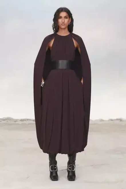 ZARA ПЛАТЬЕ-НАКИДКА С ПОЯСОМ - LIMITED EDITION, БАКЛАЖАНОВЫЙ