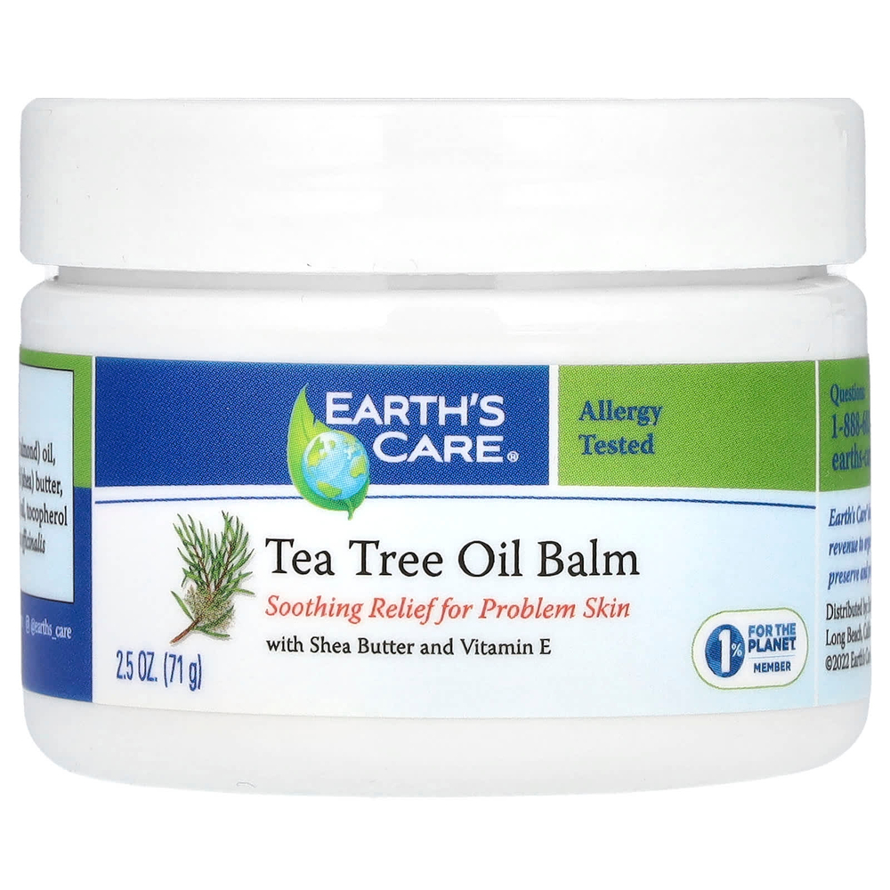 Earth's Care, бальзам с маслом чайного дерева, с маслом ши и витамином Е, 71 г (2,5 унции)