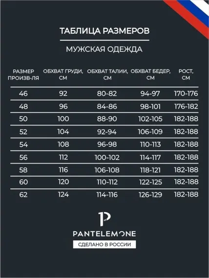 Брюки мужские Pantelemone PDB-164, клетка темно-синяя