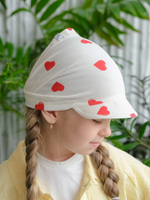 Косынка трикотажная (Сердечки на молочном) ГАВАЙИ