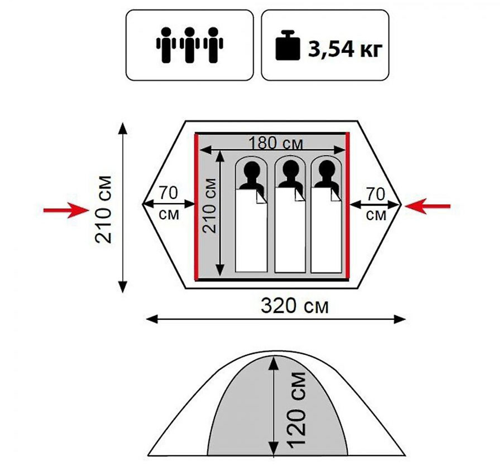 Палатка Tramp Lite Tourist 3 (песочный)