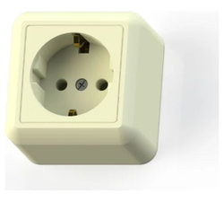 "ОПТИМА"Розетка открытой  уст. одноместная с з/к 16А РА16-376  "с/к"