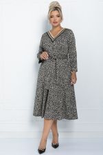 Платье Осенняя история (черно-бежевое) П11229 LT Collection