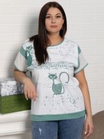 Блуза Алтея (белая/олива) Б15364-20М LT Collection