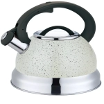 Чайник из нержавеющей стали 2,5л индукционное дно «Белый мрамор» Катунь КТ-133С