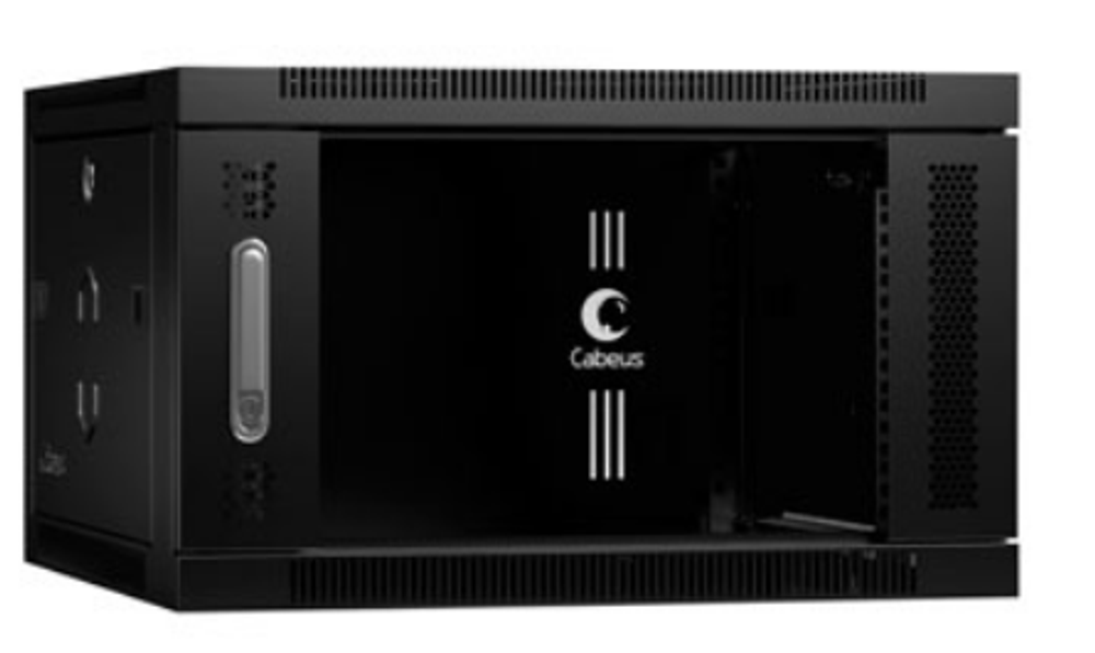 Шкаф настенный 19", 6U Cabeus SH-05F-6U60/60-BK