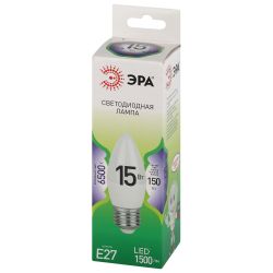 Лампа светодиодная ЭРА GREEN LINE LED B35-15W-865-E27 GL 15Вт свеча холодный свет E27