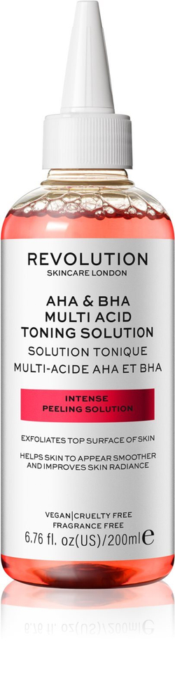 Revolution Skincare AHA + BHA Multi Acid Toning Solution - отшелушивающий тоник с AHA /   200  ml  / GTIN 5057566457149