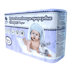 Пеленки впитывающие одноразовые для детей, серия Super, 60х60 см, 20 шт.