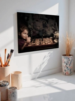 Картина на стену 40 X 50 Девочка шахматы