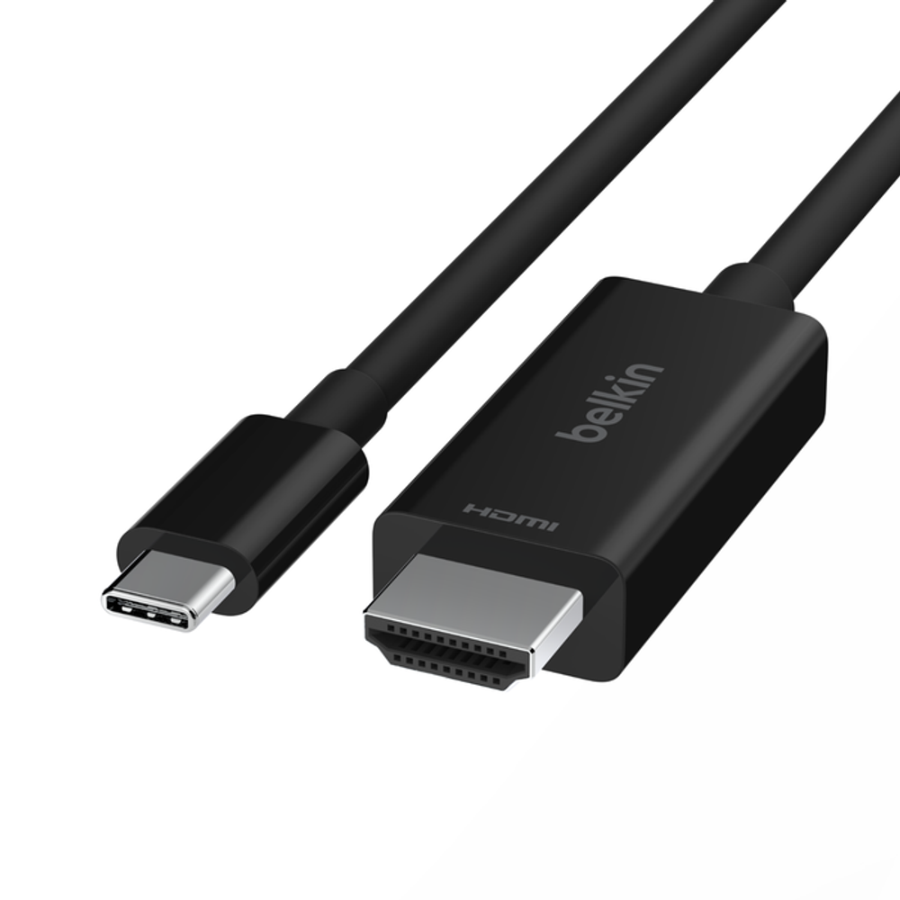 Кабель-адаптер Belkin Connect USB-C — HDMI 2.1 (2 м) (AVC012) Пассивный кабель. Разрешение — до 8K 60 Гц и 4K 144 Гц. Есть поддержка HDR10+
