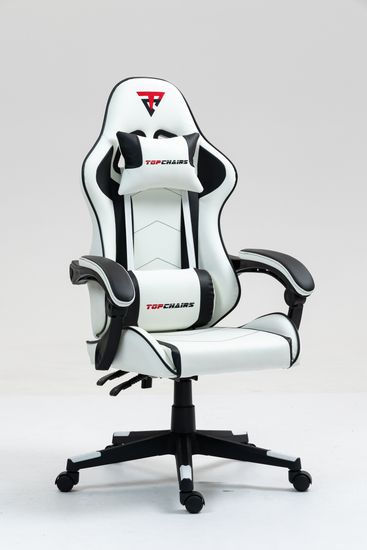 Кресло спортивное TopChairs Shadow бело-черный