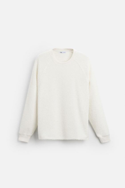 ZARA ТОЛСТОВКА ИЗ ТКАНИ С РЕЛЬЕФНЫМ УЗОРОМ, ЭКРЮ