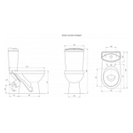 Унитаз-компакт "Комфорт" Декор "Кот на заседании" (кос,ниж,сид. полип.,2-кн.арм)   (Rosa)