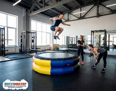 Надувной круглый батут с ручками для фитнеса, гимнастики, акробатики