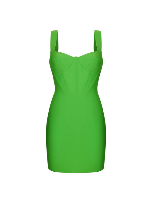 Платье мини корсетного типа из крепа на бретелях