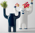 Ваза Happy Susto N2 BARSELONA DESIGN фарфор white/blue 330х140х470h