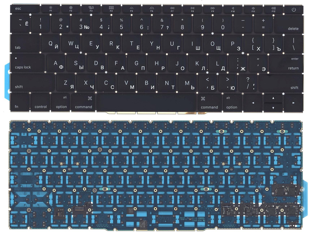 Клавиатура для ноутбука MacBook Pro 13 Retina A1708  черная плоский Enter