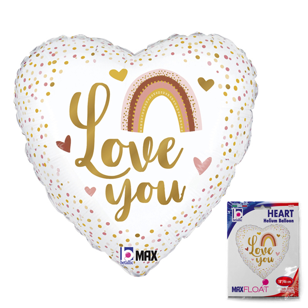 Б 18" Сердце Я люблю тебя Бохо 40 см.