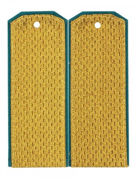 Погоны парадные золотые чистые с голубым кантом (трапециевидные)