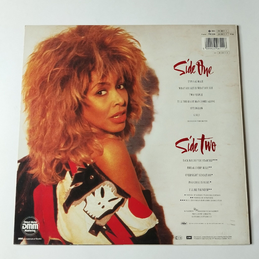 Винтажная виниловая пластинка LP Tina Turner Break Every Rule (Germany 1986) Overnight Sensation