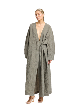 Платье maxi с баской Invitation olive