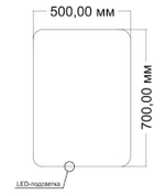 Зеркало Vincea LED VLM-3BE500 500х700 c сенсорным выключателем и диммером