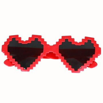 Карнавальные очки «Сердце» красные, пиксели