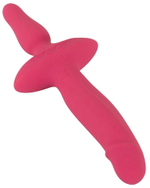 Розовый двусторонний вибратор 2in1 Vibrator & Butt Plug (Цвет: розовый)