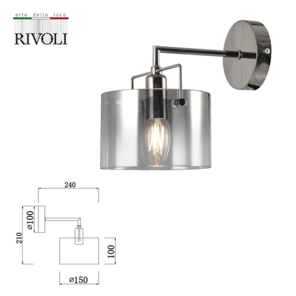 Бра светильник Rivoli   2078-401 настенный 1 х Е14 40 Вт классика