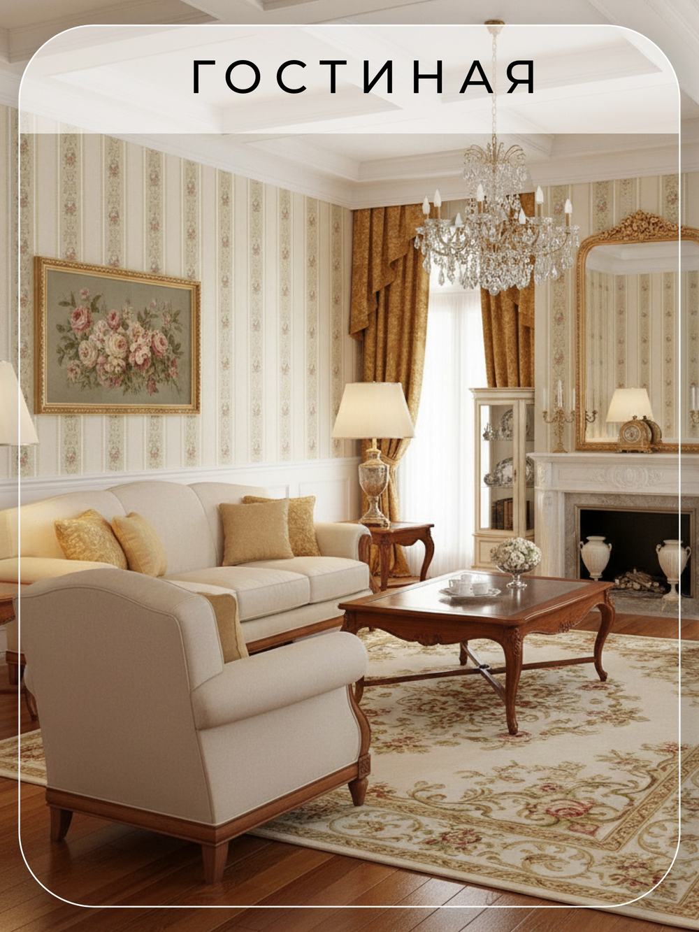 Обои бумажные Д877-02 Ситчик, полоска, флористика 0,53х10,05 м