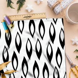 Ткань премиум таффета черно-белый ретро