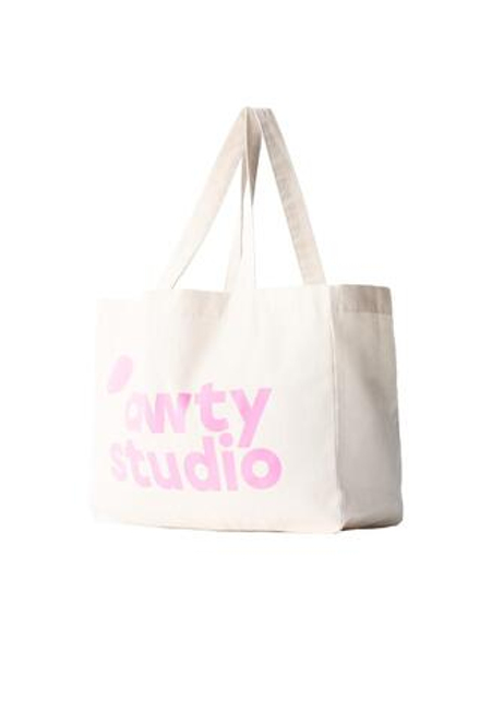 ZARA СУМКА-ТОУТ С ПРИНТОМ И НАДПИСЬЮ, ЭКРЮ